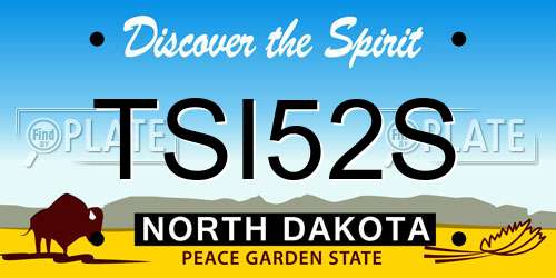 TSI52S North Dakota License Plate