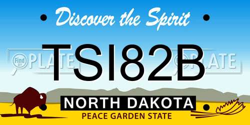 TSI82B North Dakota License Plate