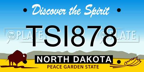 TSI878 North Dakota License Plate