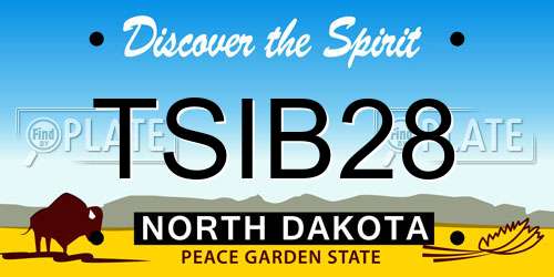 TSIB28 North Dakota License Plate