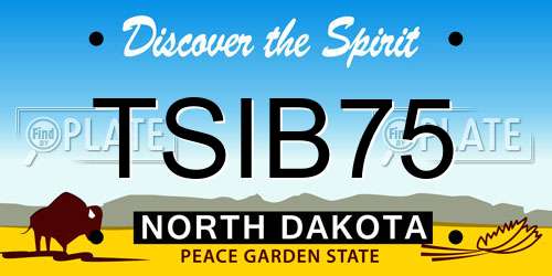 TSIB75 North Dakota License Plate