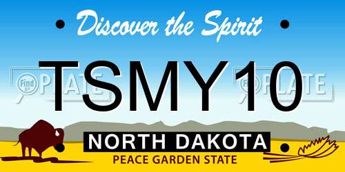 TSMY10 North Dakota License Plate