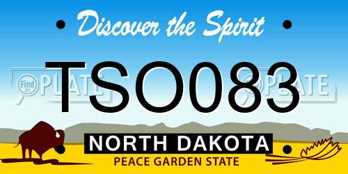 TSO083 North Dakota License Plate