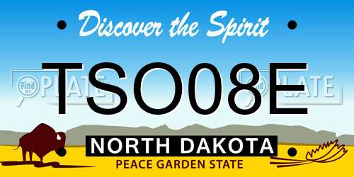 TSO08E North Dakota License Plate