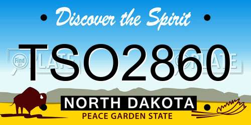 TSO2860 North Dakota License Plate