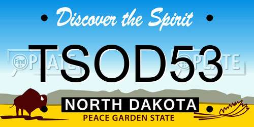TSOD53 North Dakota License Plate