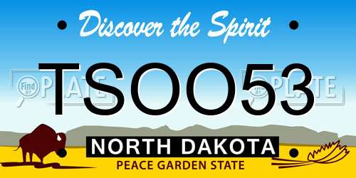 TSOO53 North Dakota License Plate