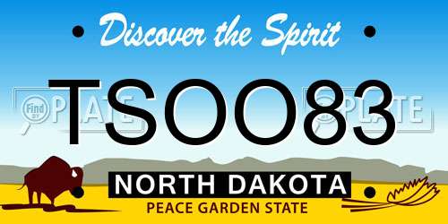 TSOO83 North Dakota License Plate