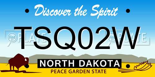 TSQ02W North Dakota License Plate