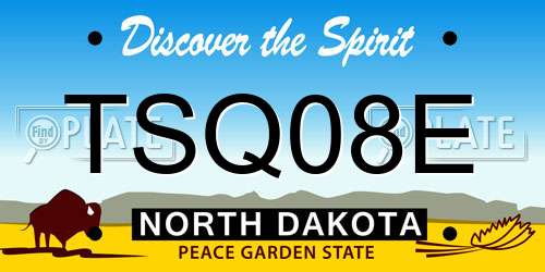 TSQ08E North Dakota License Plate