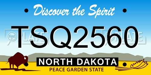 TSQ2560 North Dakota License Plate