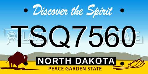 TSQ7560 North Dakota License Plate