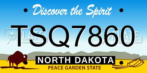 TSQ7860 North Dakota License Plate