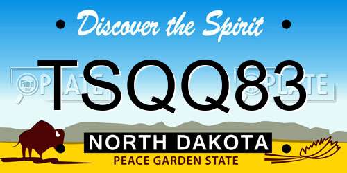 TSQQ83 North Dakota License Plate