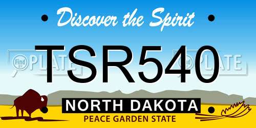 TSR540 North Dakota License Plate