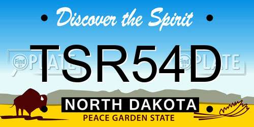 TSR54D North Dakota License Plate