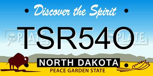 TSR54O North Dakota License Plate