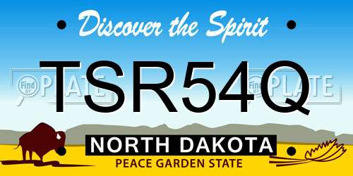 TSR54Q North Dakota License Plate