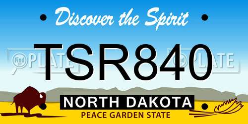 TSR840 North Dakota License Plate