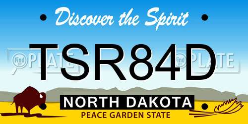 TSR84D North Dakota License Plate