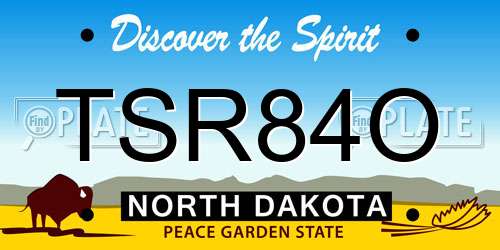 TSR84O North Dakota License Plate
