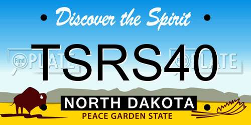 TSRS40 North Dakota License Plate