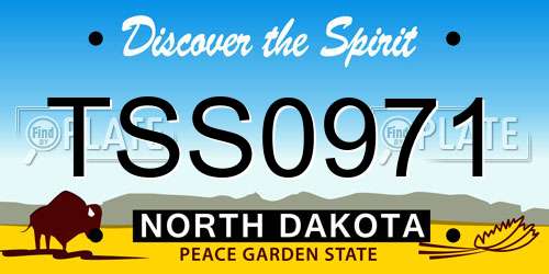 TSS0971 North Dakota License Plate
