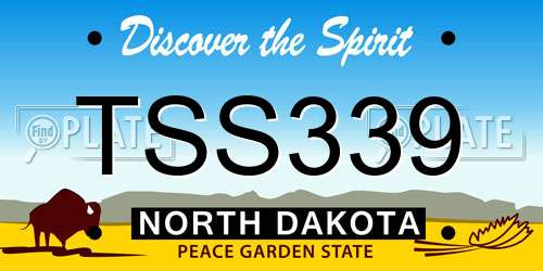 TSS339 North Dakota License Plate