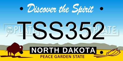 TSS352 North Dakota License Plate
