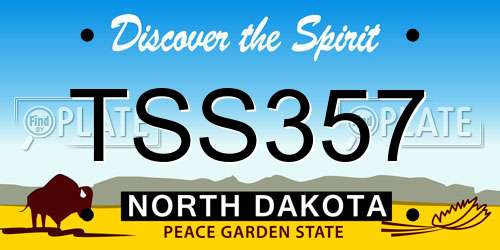 TSS357 North Dakota License Plate