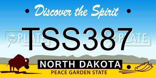 TSS387 North Dakota License Plate