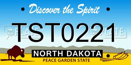 TST0221 North Dakota License Plate