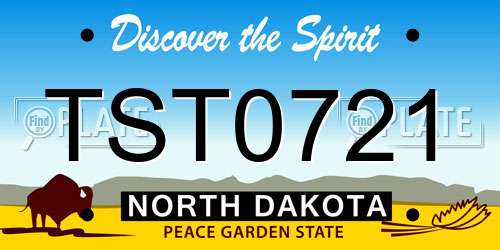 TST0721 North Dakota License Plate