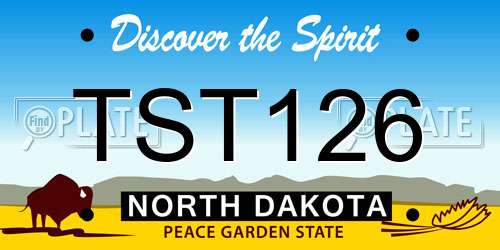 TST126 North Dakota License Plate