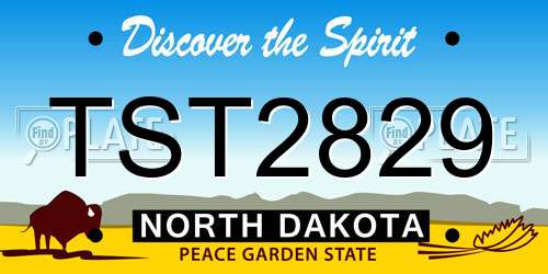 TST2829 North Dakota License Plate