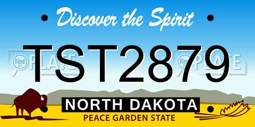 TST2879 North Dakota License Plate