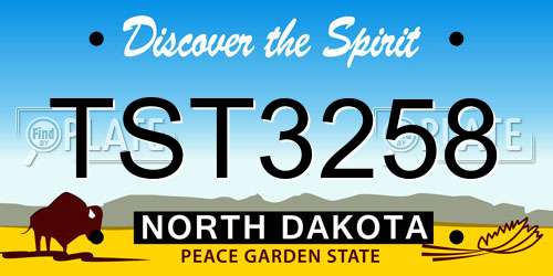 TST3258 North Dakota License Plate
