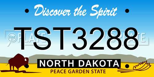 TST3288 North Dakota License Plate