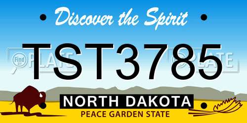 TST3785 North Dakota License Plate