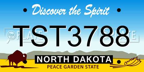 TST3788 North Dakota License Plate