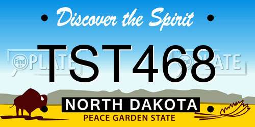 TST468 North Dakota License Plate