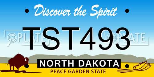 TST493 North Dakota License Plate
