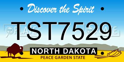 TST7529 North Dakota License Plate