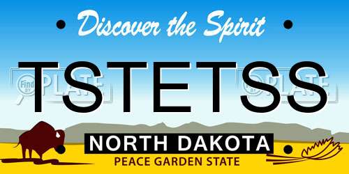 TSTETSS North Dakota License Plate