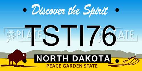 TSTI76 North Dakota License Plate