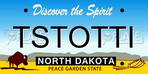 TSTOTTI North Dakota License Plate