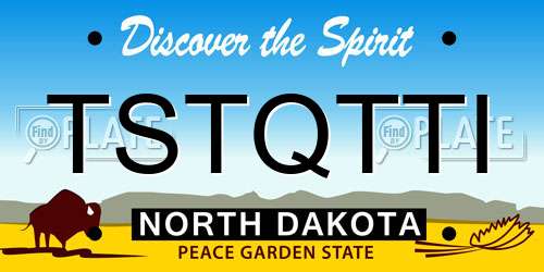 TSTQTTI North Dakota License Plate