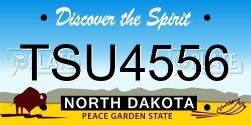 TSU4556 North Dakota License Plate