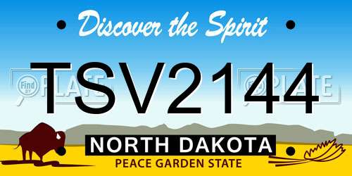 TSV2144 North Dakota License Plate