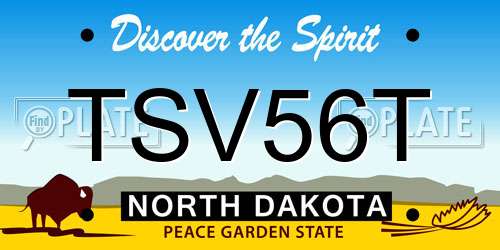 TSV56T North Dakota License Plate